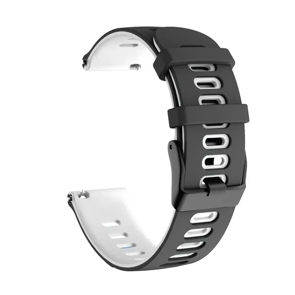 Amazfit Two-Tone Silicone Watch Band with Rectangular Holes - Black / White