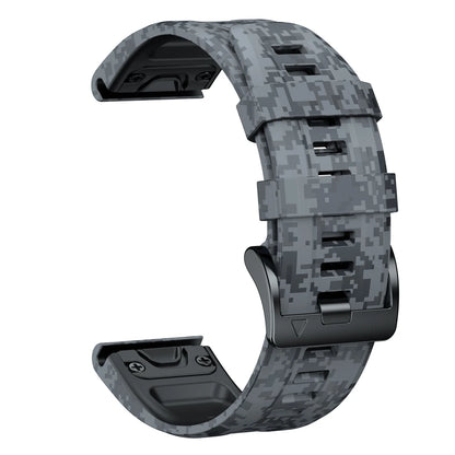 Gray Digital Camo Garmin QuickFit 22/26mm Silicone Band, Camo and Solid Colors