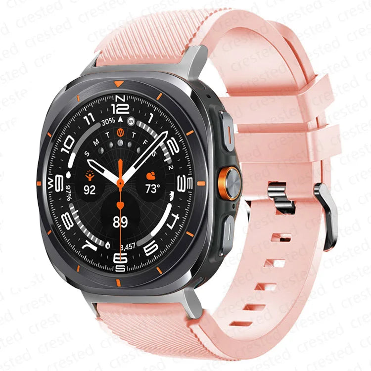 Samsung Galaxy Silicone Sport Watch Band - 20mm/Ultra+Ultra2 in vintage rose color, durable and comfortable for workouts.