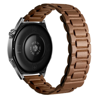 Brown Garmin 18/20/22mm Quick Release Magnetic Leather Link Band