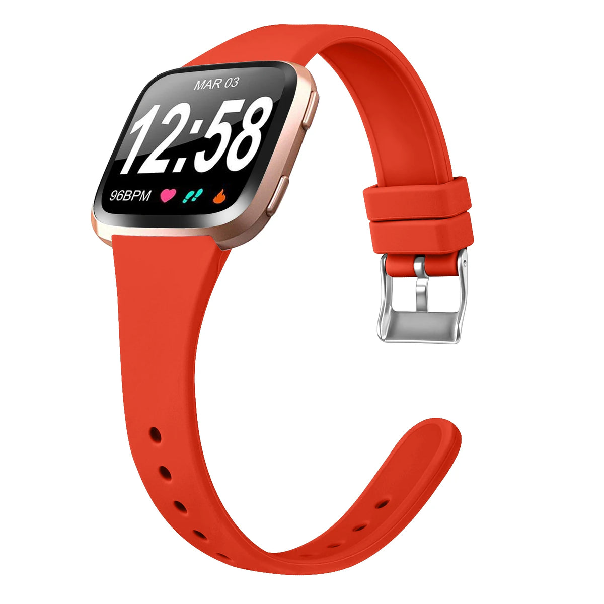 Fitbit Versa 2 Slim Silicone Buckle Band - Red