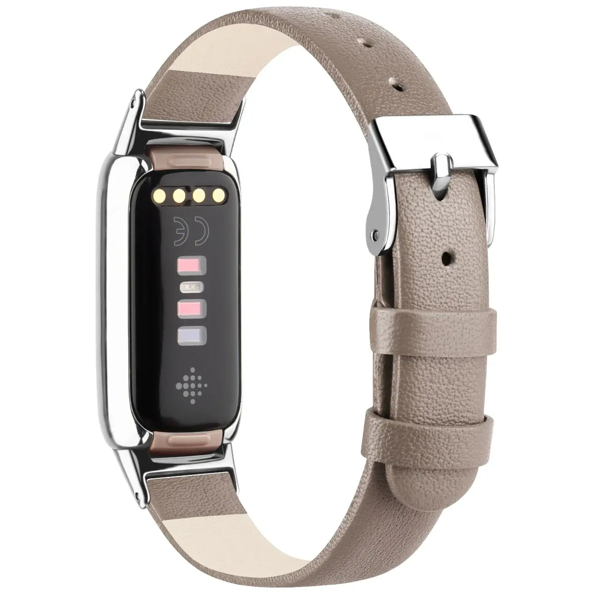 Fitbit Luxe Leather Band with Floral & Glitter Options - Taupe