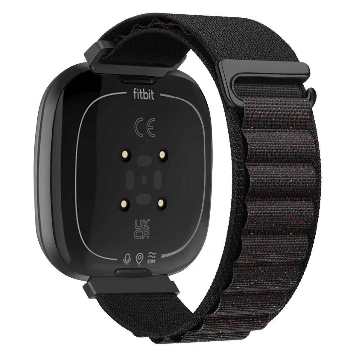 Black Speckled Fitbit Versa 4, Versa 3, Sense 2 and Sense Alpine Loop Nylon Band
