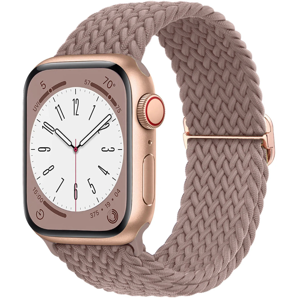 Stretch Braided Nylon Apple Watch Loop with Slider in Mauve