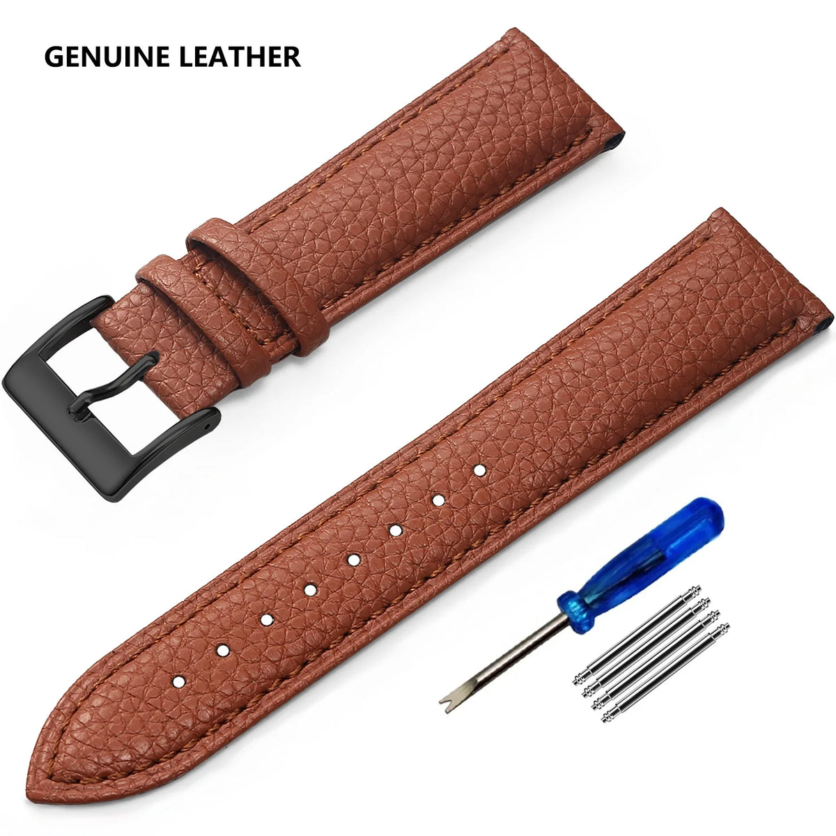 Garmin Grained Leather Band in Tan with Black Buckle