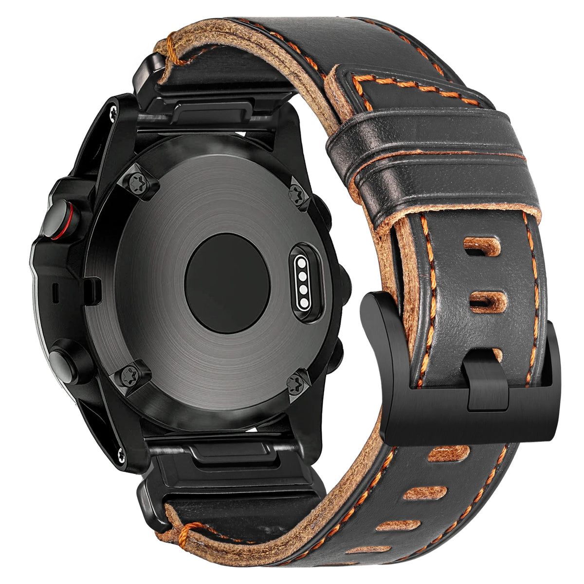 Garmin QuickFit Horween Leather Buckle Band in Black