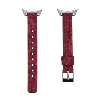 Red Google Pixel Watch 5, 4 and 3 Slim Canvas Band, Leather Lining