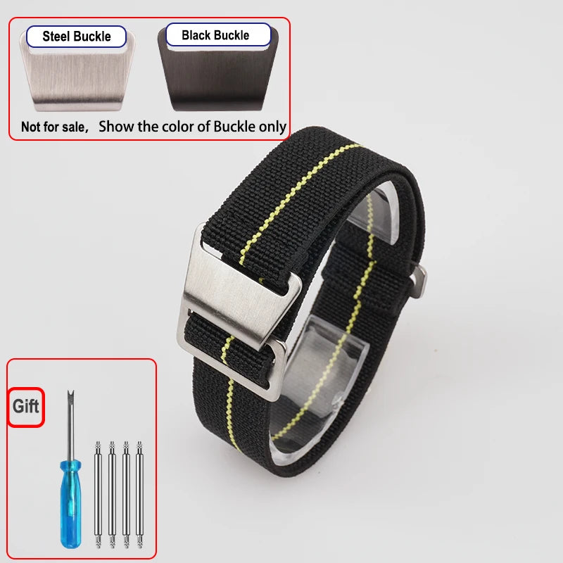 COROS Elastic Nylon Parachute Watch Band - Black / Yellow