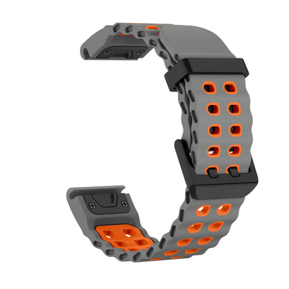 Dark Gray / Orange Garmin QuickFit 22/26mm Two-Tone Silicone Running Band