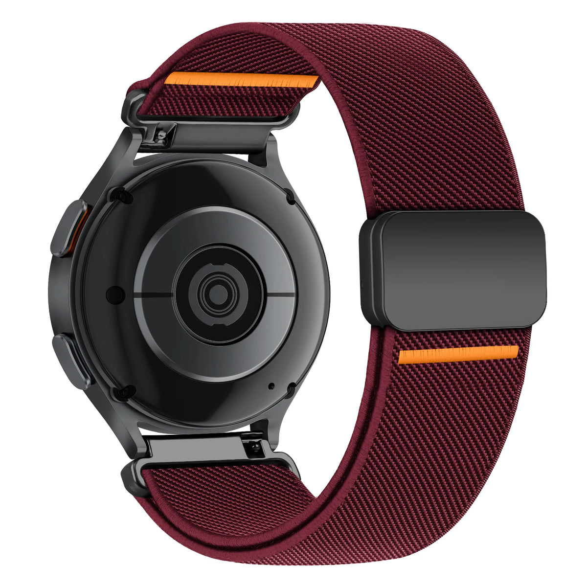 Motorola Moto Nylon Band with Magnetic Clasp and Orange Accents — Wine Red