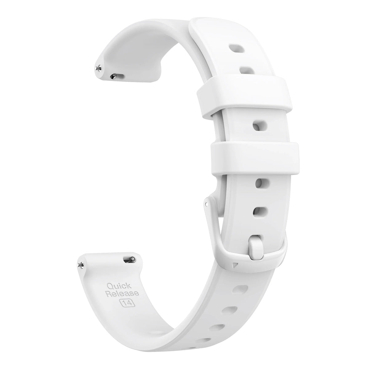 White Garmin Lily 2 and 2 Active 14mm Silicone Band with Buckle