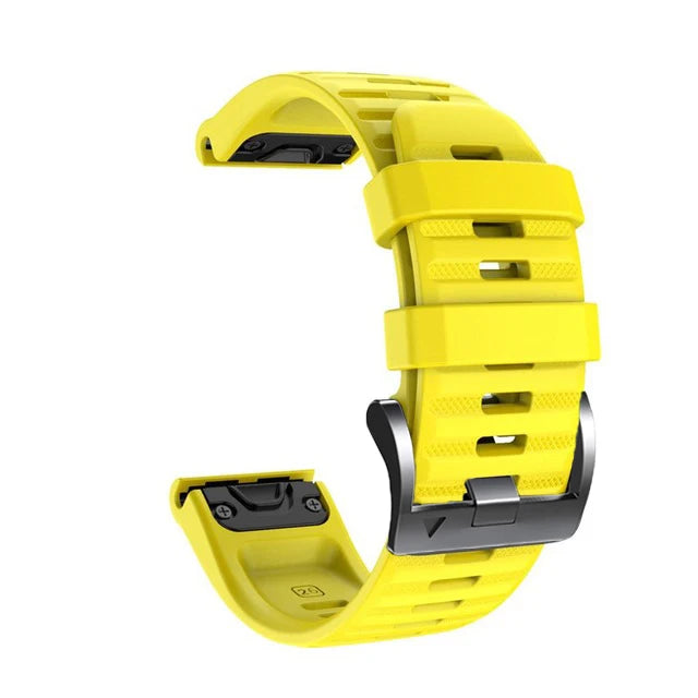 Yellow Garmin QuickFit 22/26mm Silicone Band, Camo and Solid Colors