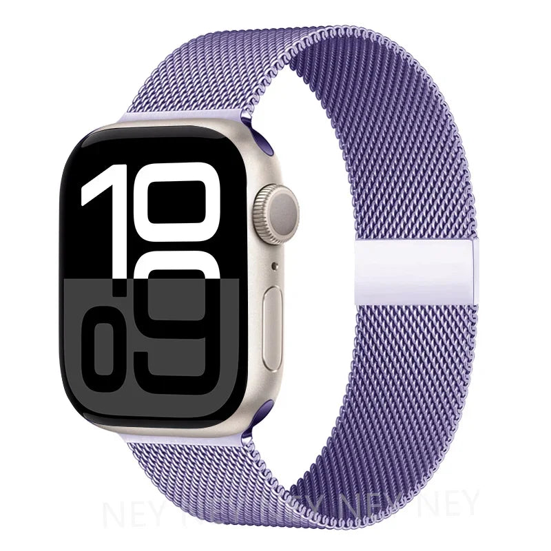 Colorful Milanese Mesh Apple Watch Band in Lavender