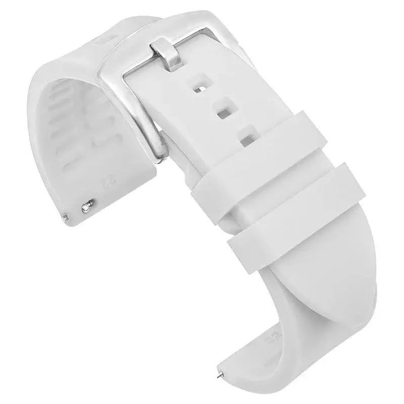 Samsung Galaxy Watch Smooth Silicone Quick-Release Band in White / Silver Buckle