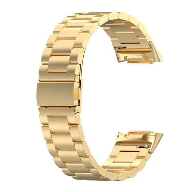 Fitbit Charge 5 & 6 Stainless Steel Three-Link Band in Gold