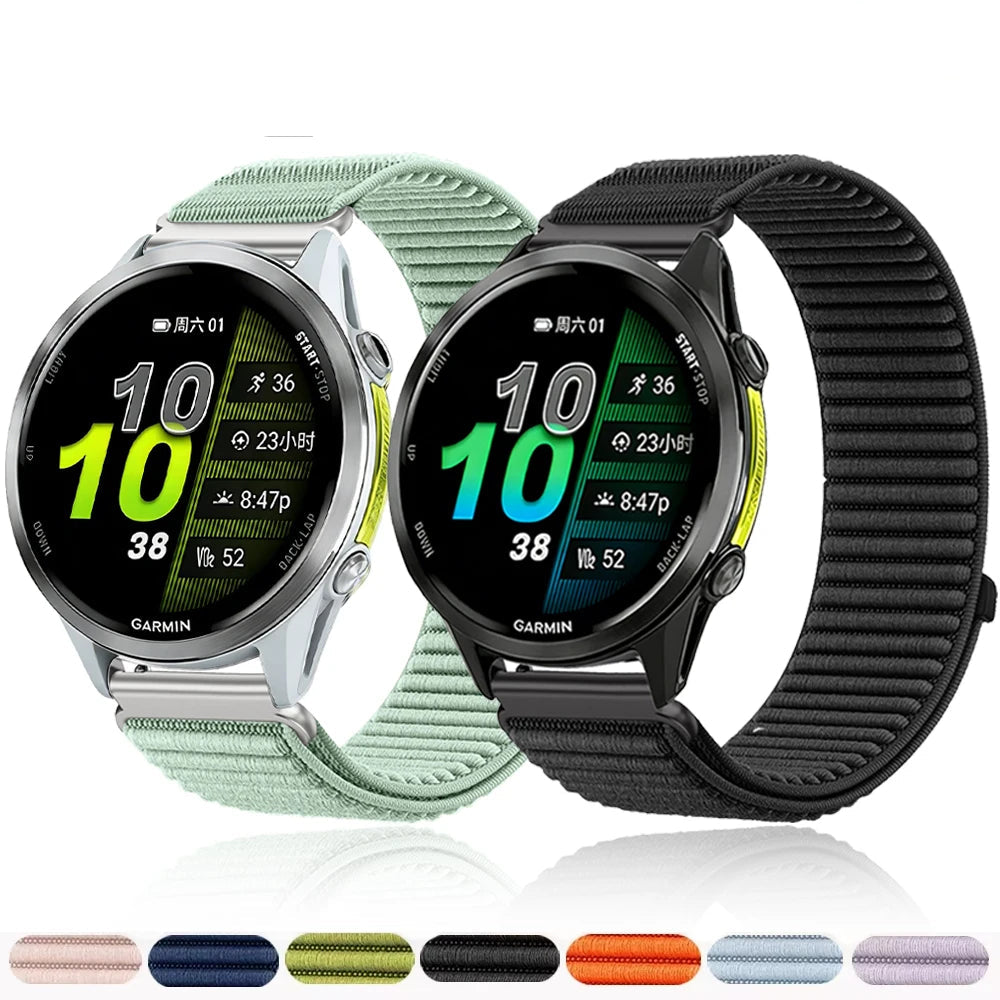 Motorola Moto Ribbed Nylon Sport Loop Watch Band — Ribbed nylon loop with color previews