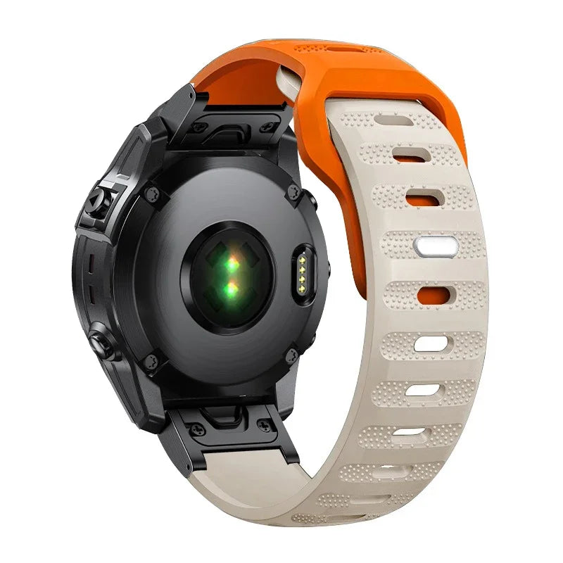 Orange / Starlight Garmin QuickFit 22/26mm Lightweight Soft Silicone Band