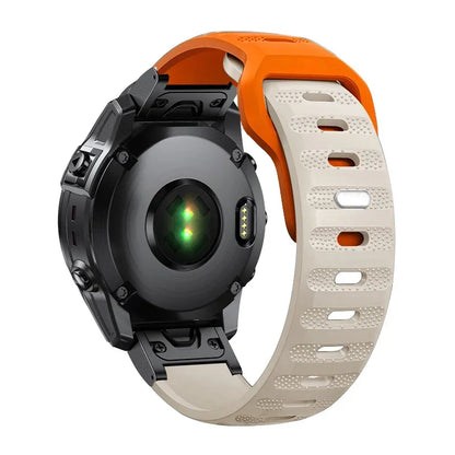 Orange / Starlight Garmin QuickFit 22/26mm Lightweight Soft Silicone Band