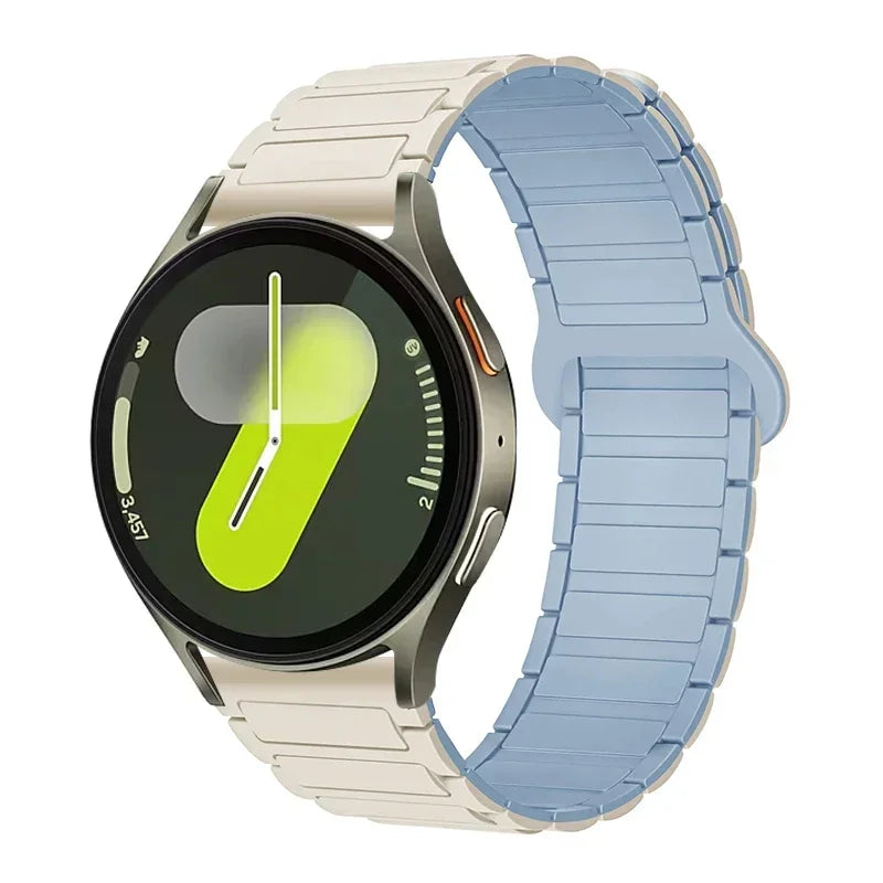 Motorola Moto Ribbed Magnetic Silicone Loop Band — Cream / Light Blue