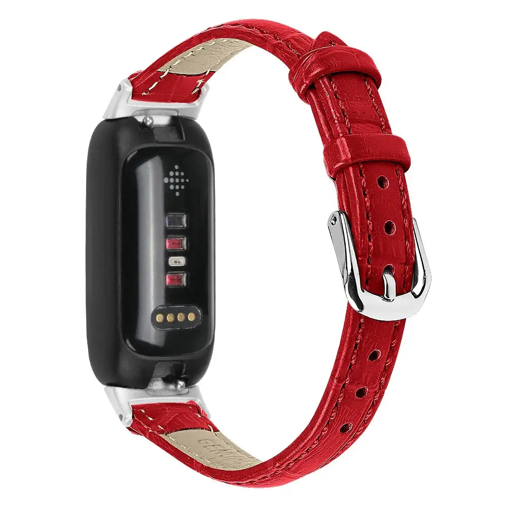 Fitbit Inspire 3 Slim Stitched Leather Band - Red