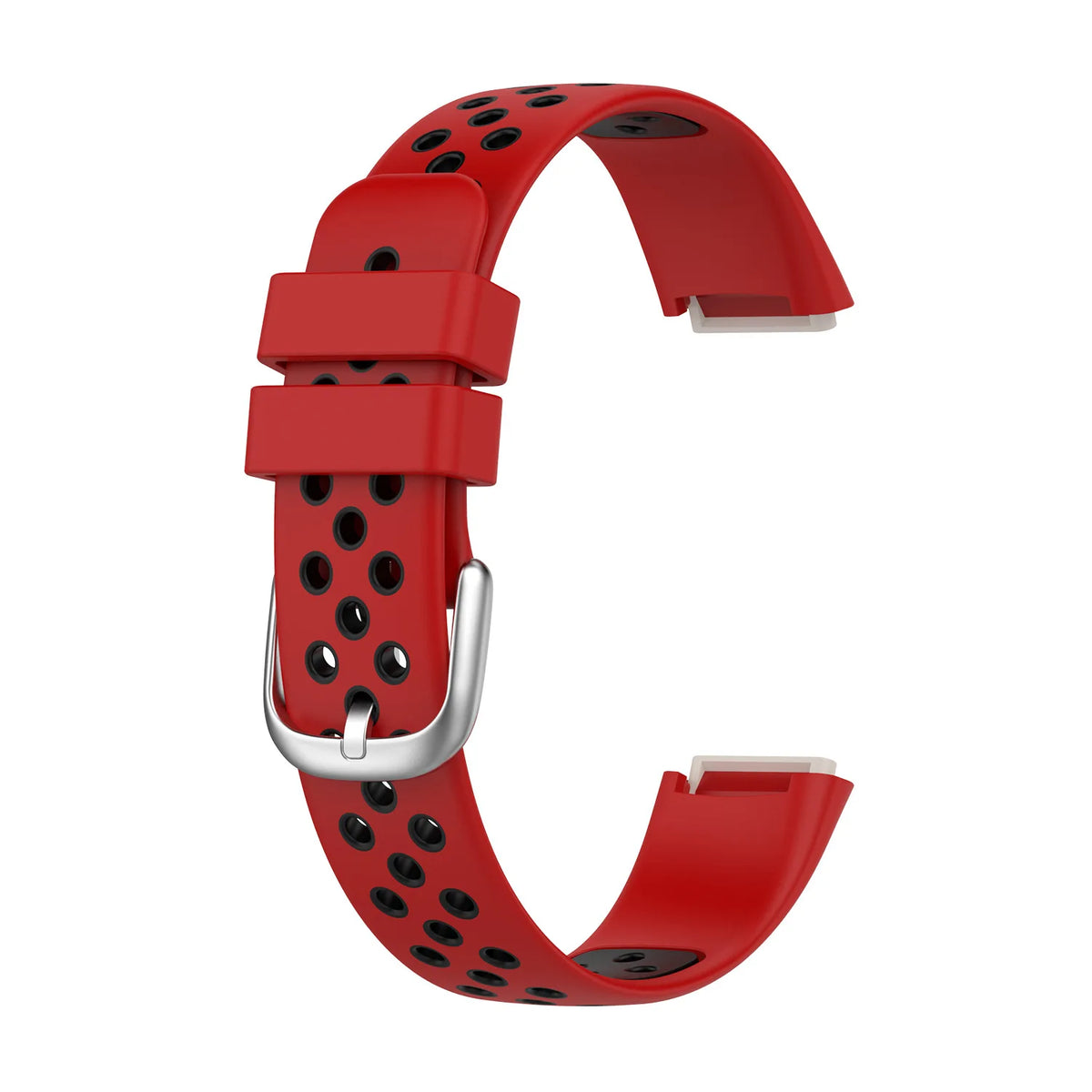 Fitbit Luxe Bands - Solid Silicone, Perforated & Metal - Perforated Silicone - Red / Black
