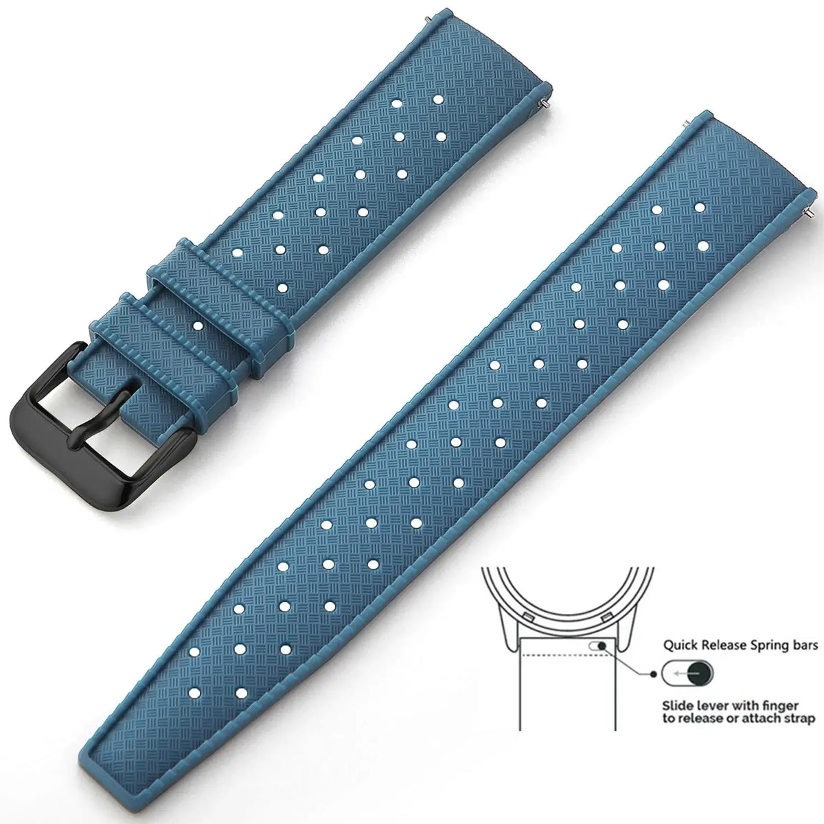 Tropic Silicone Band for Amazfit – Slate Blue / Black Buckle