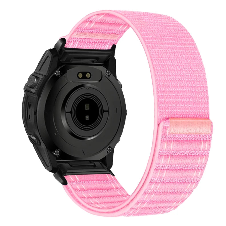 Pink Garmin QuickFit 20/22/26mm Lightweight Nylon Loop Band