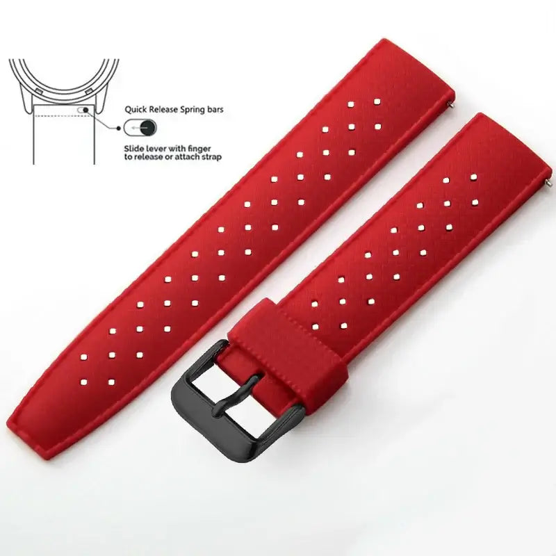 Tropic Silicone Band for Amazfit – Red / Black Buckle (Option 4)