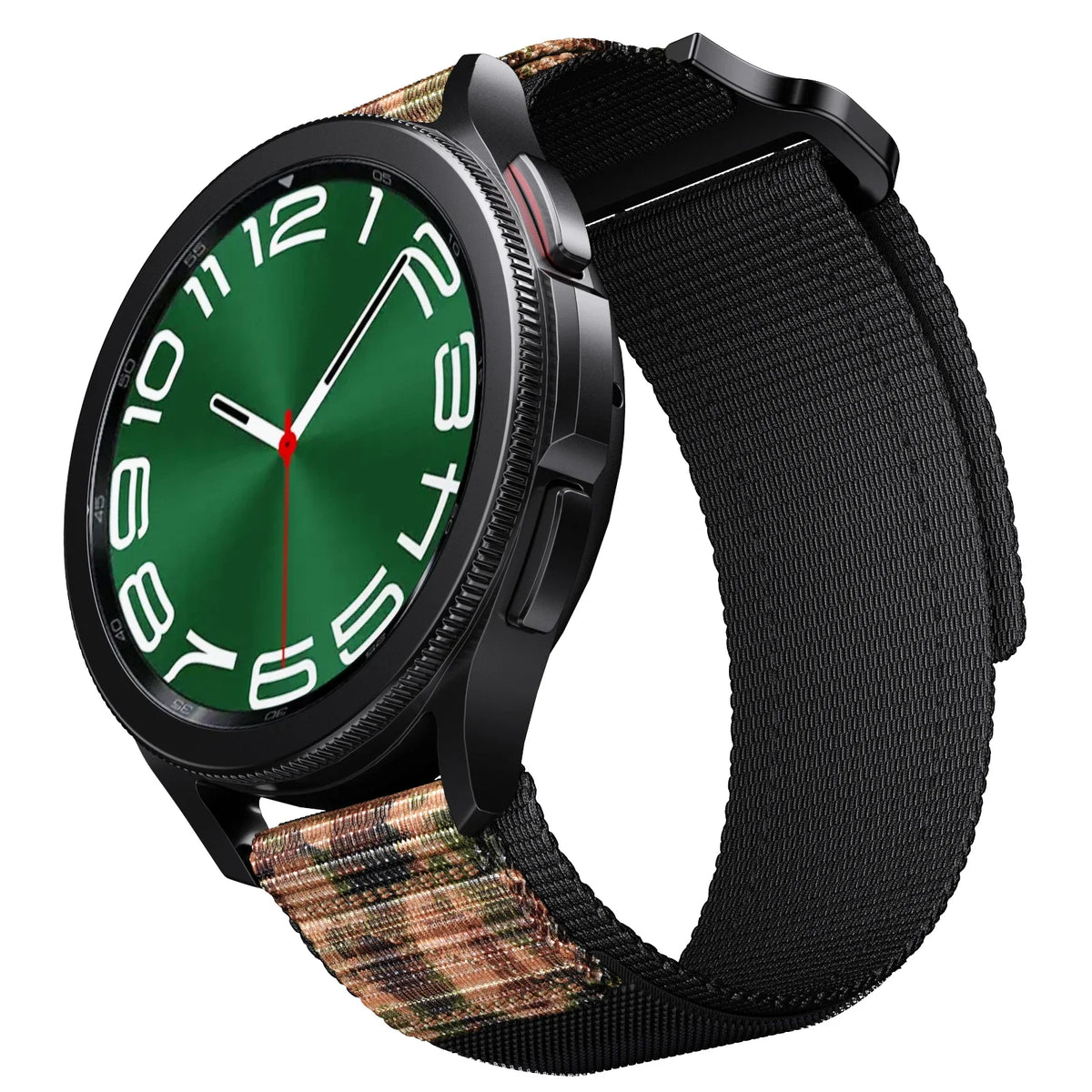 COROS Tactical Nylon Sport Loop Watch Band - Camouflage-tab band on watch