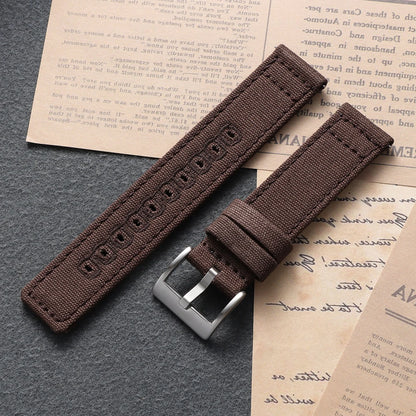 Garmin Stitched Canvas Nylon Band in Brown with Silver Buckle
