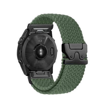 Green Garmin QuickFit 20/22/26mm Braided Stretch Nylon Band
