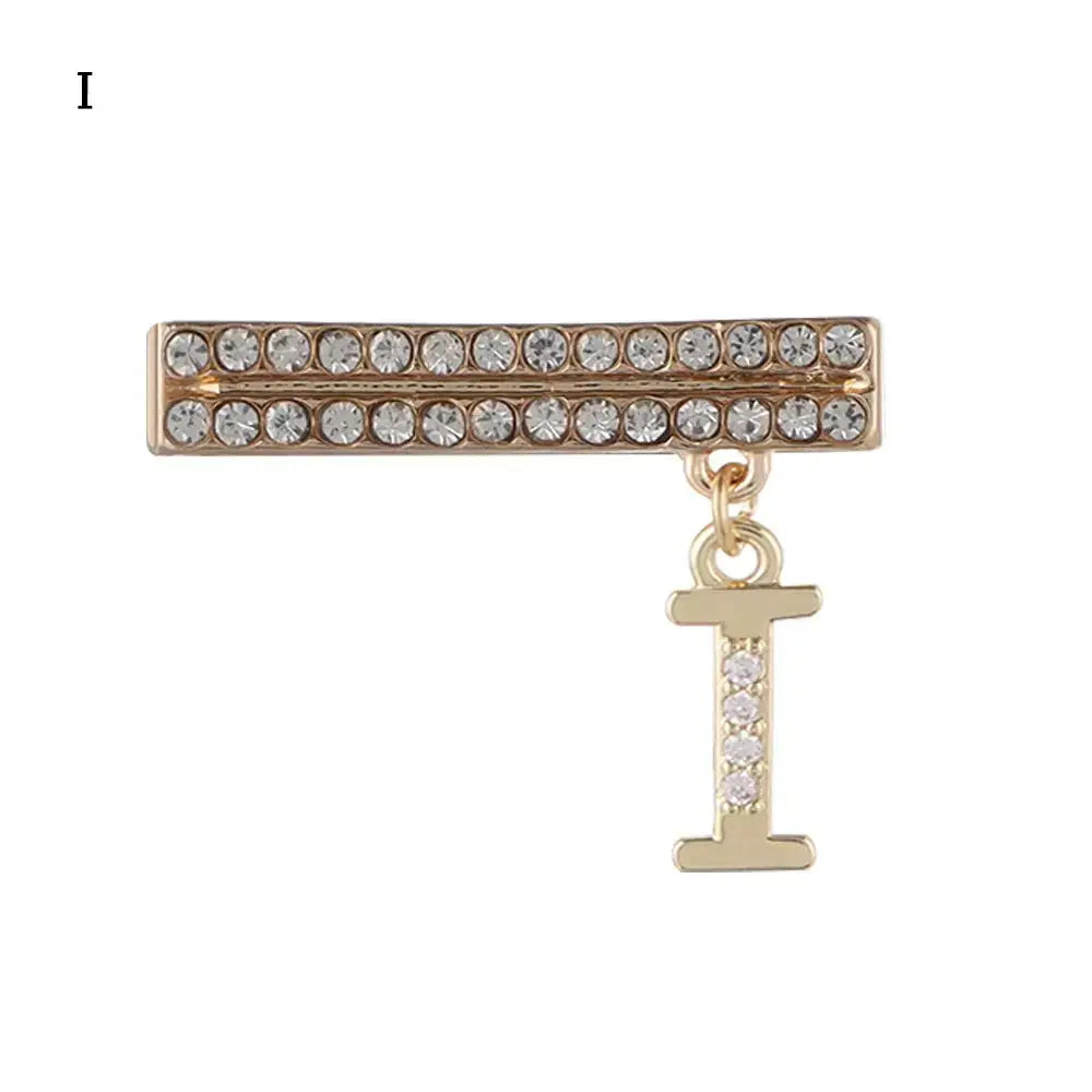 Decorative letter charm 'I' for Apple Watch band, featuring luxurious rhinestones and stylish gold finish.