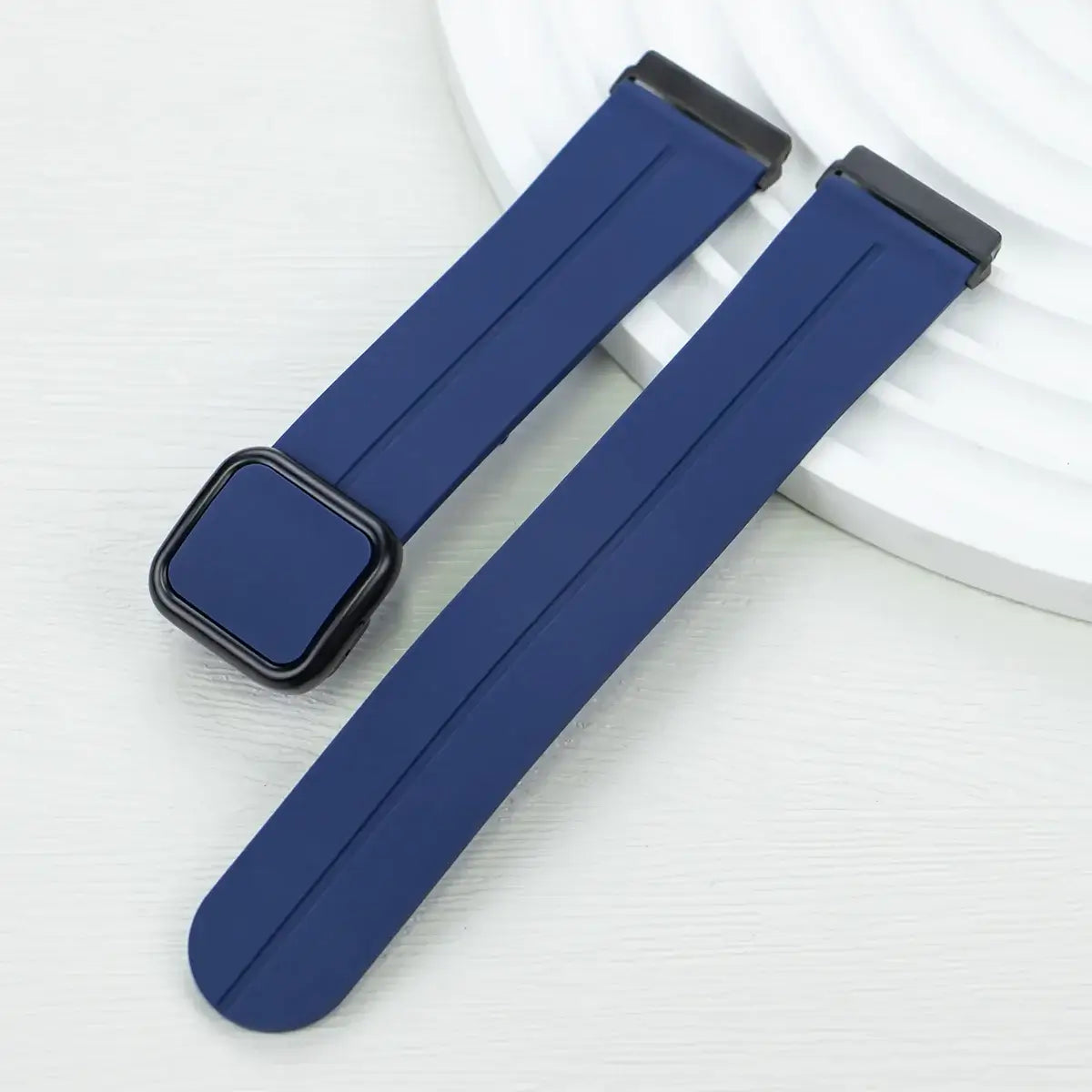 Fitbit Versa & Sense Square-Clasp Magnetic Silicone Band - Navy