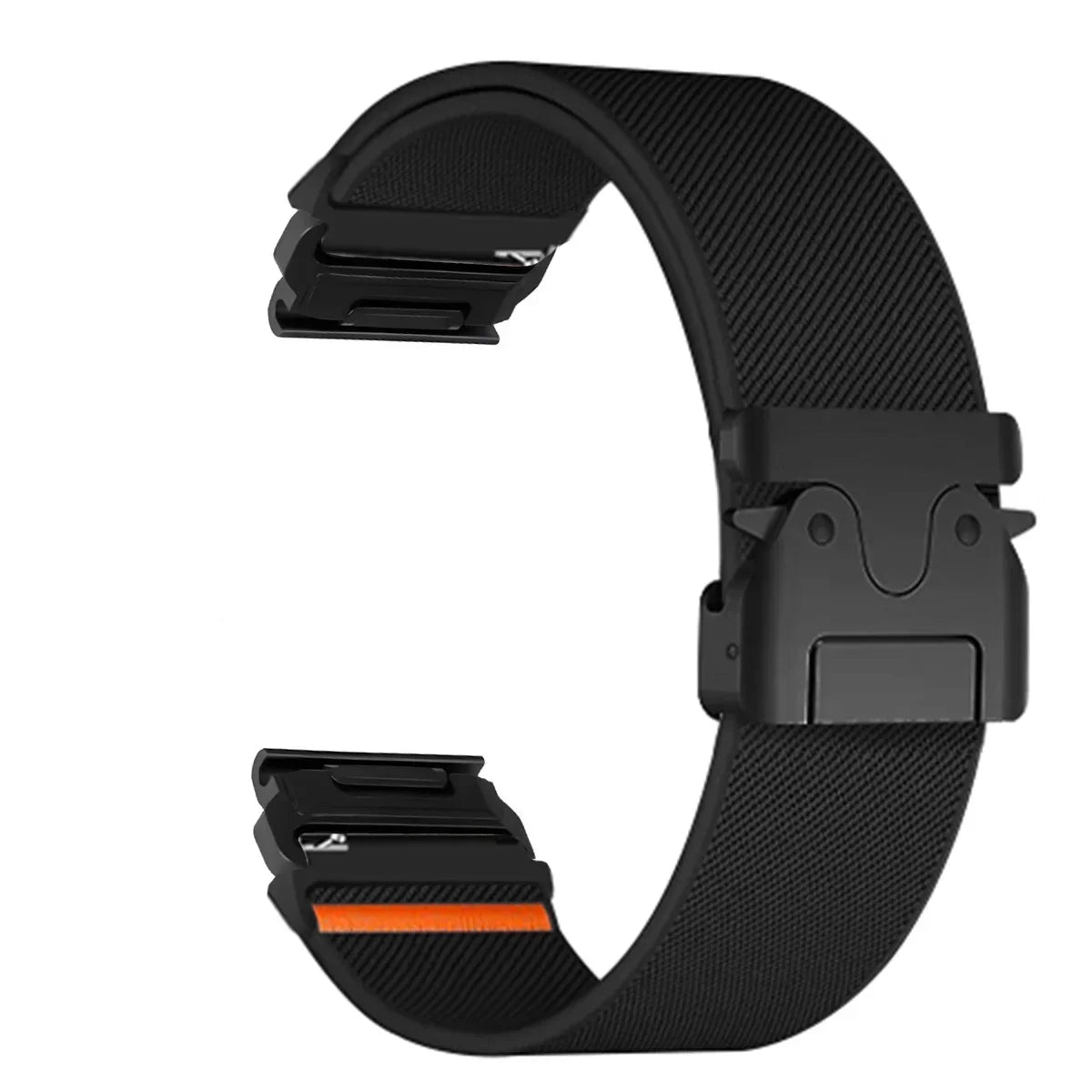 Garmin QuickFit Nylon Band - Clasp and Slider Styles in Black / Black - Clasp