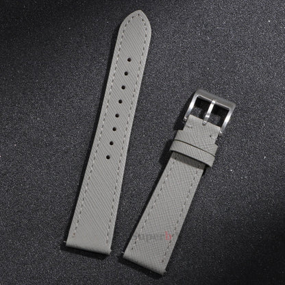 Garmin 18/20/22mm Quick Release Saffiano Leather Band in Gray