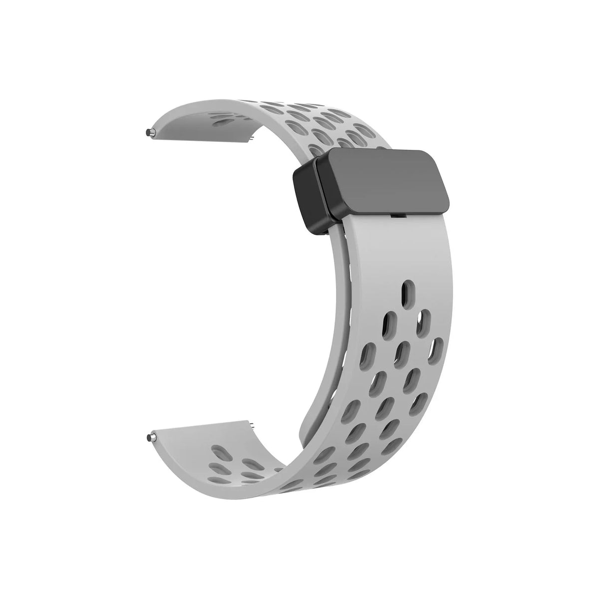 Motorola Moto Perforated Silicone Band with Magnetic Clasp — Light Gray / Black Clasp