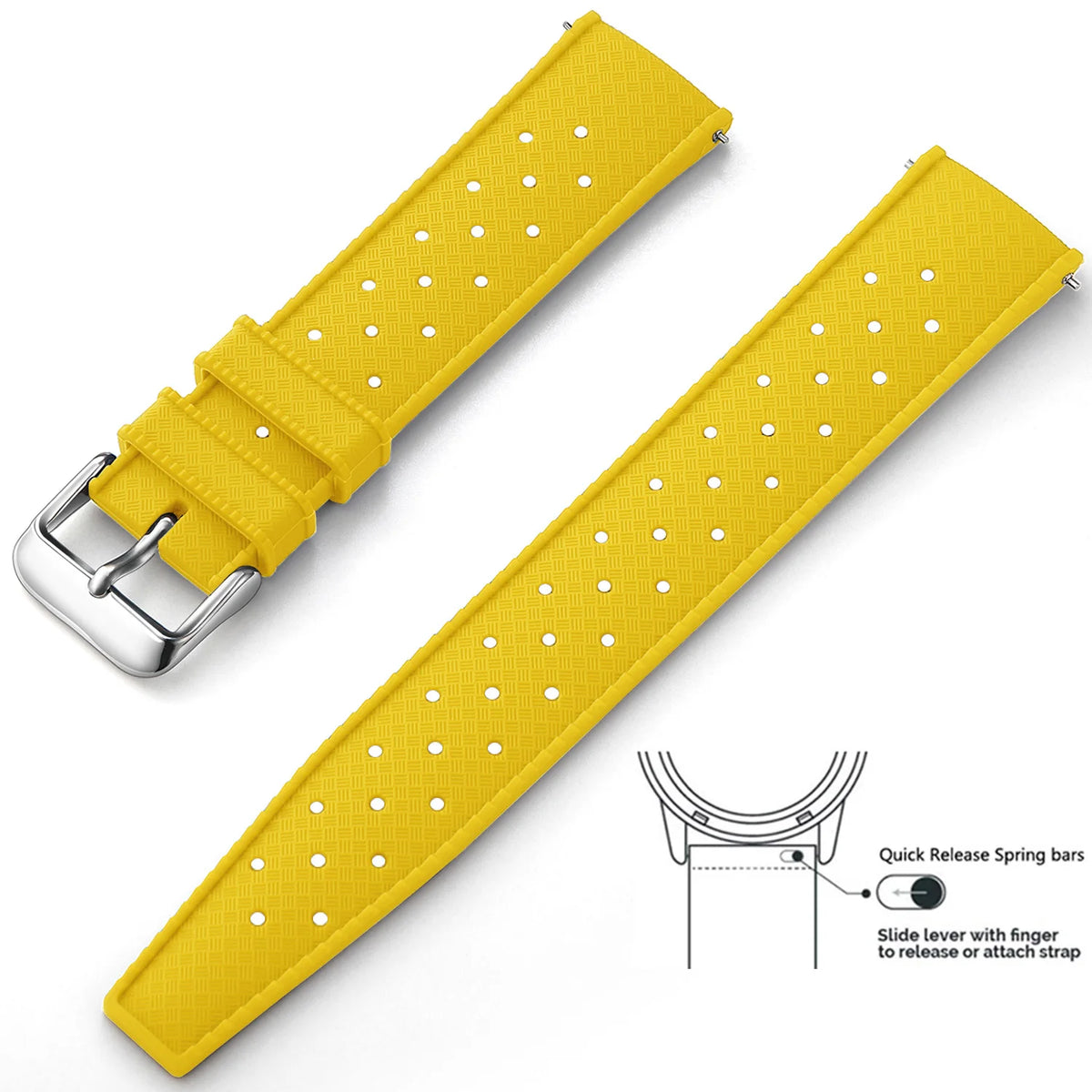Tropic Silicone Band for Polar – Yellow / Silver Buckle