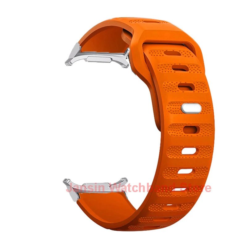 Samsung Galaxy Silicone Sport Watch Band - Ultra/Ultra2 Replacement in bright orange color, designed for active lifestyles with precise fit.