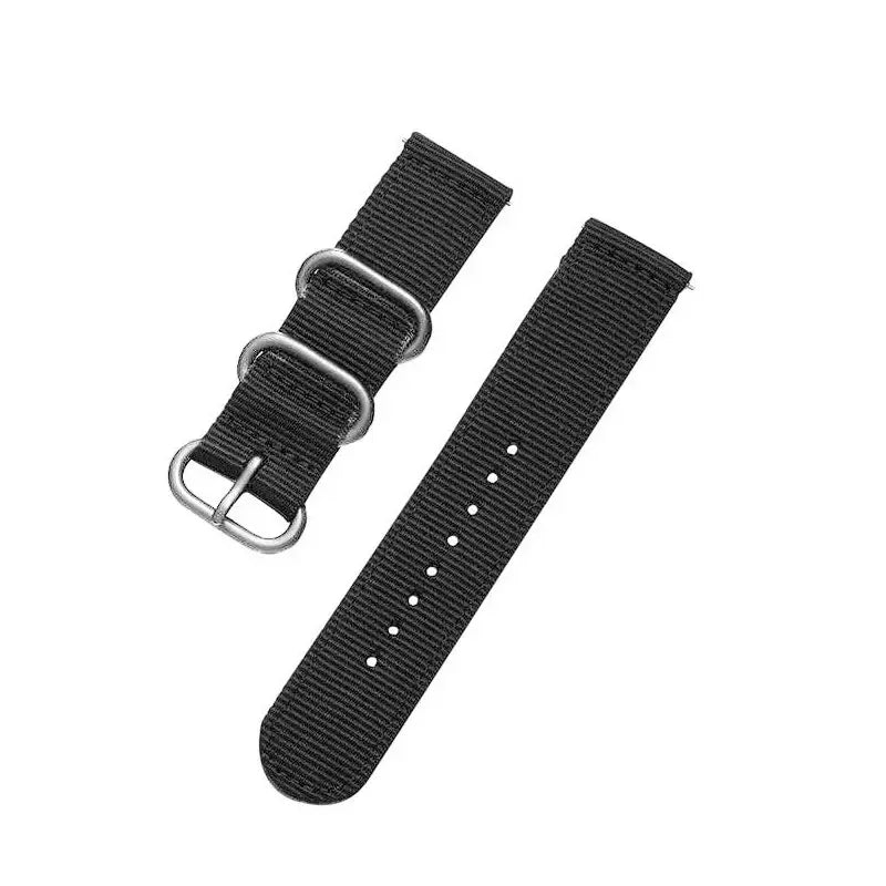 OnePlus Watch Bands Nylon Fabric Sport Strap Replacement Wristband in black color, designed for comfortable daily wear.