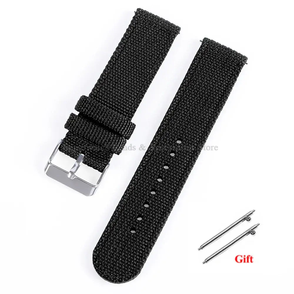 Suunto Woven Nylon Band with Buckle Options – Black / Silver Buckle
