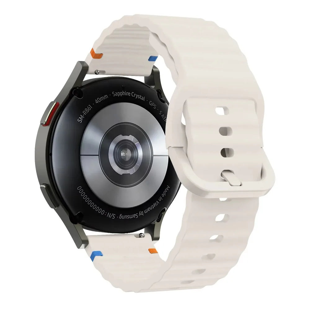 OnePlus Smartwatch Silicone Strap Band, Sport Wristband Replacement on a smartwatch, showcasing the back and band design.