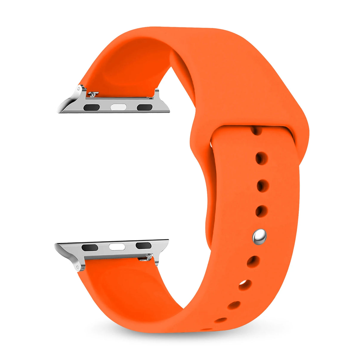 Classic Pin-and-Tuck Silicone Apple Watch Band in Orange