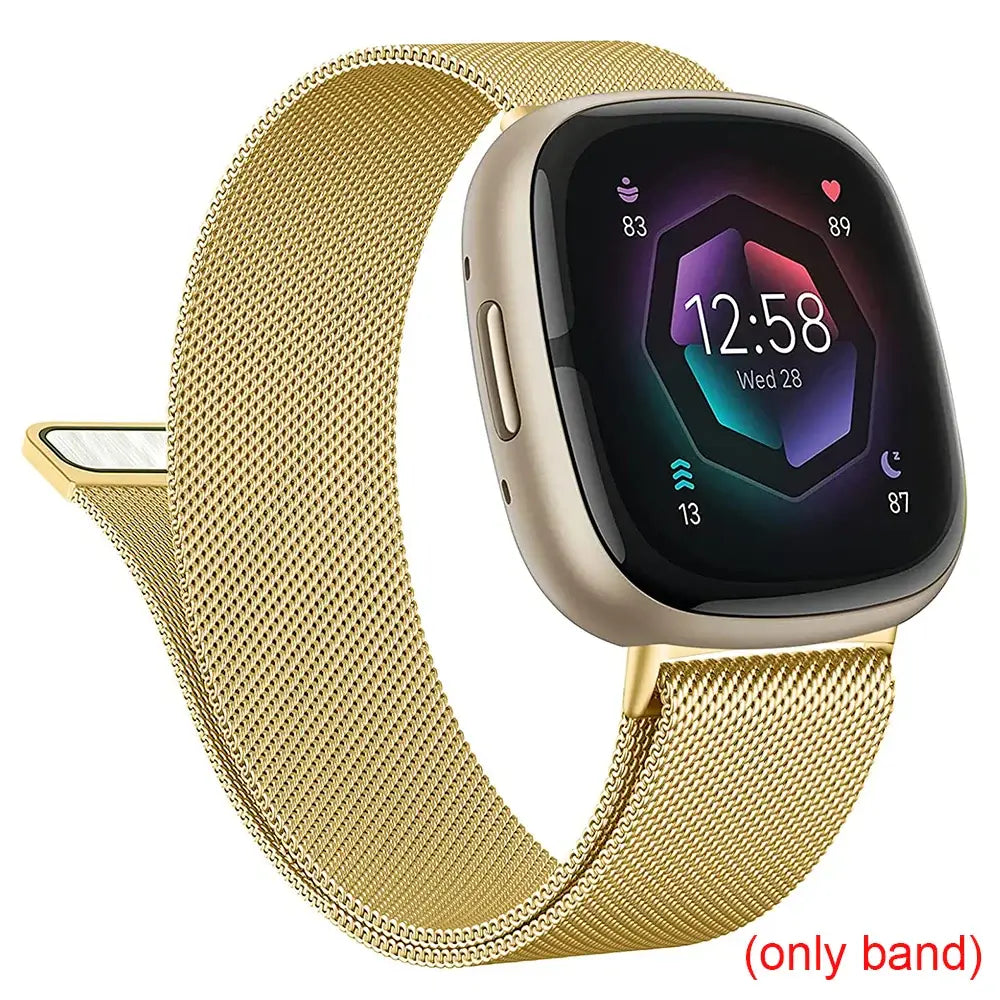 Fitbit Versa 3/4 & Sense 1/2 Magnetic Mesh Band - Gold
