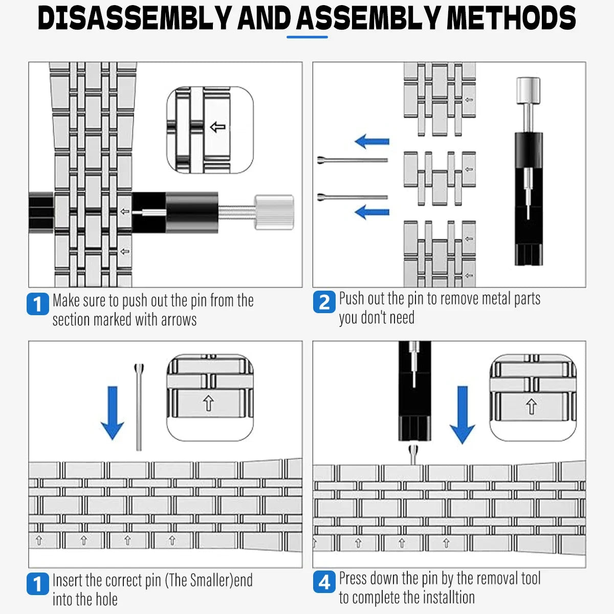 Garmin QuickFit Stainless Steel Multi-Link Band bracelet link adjustment guide