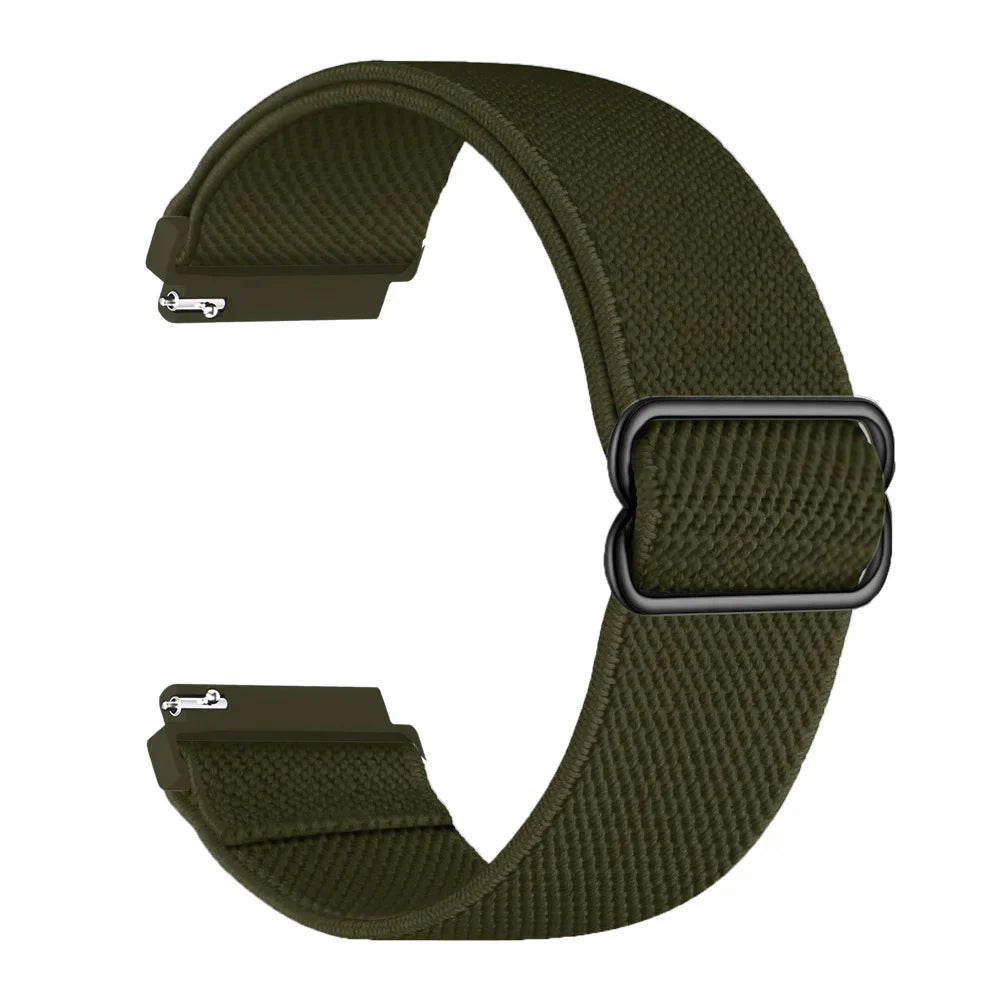 OnePlus Smartwatch Nylon Loop Band - Breathable Sport Strap Replacement in olive green color.