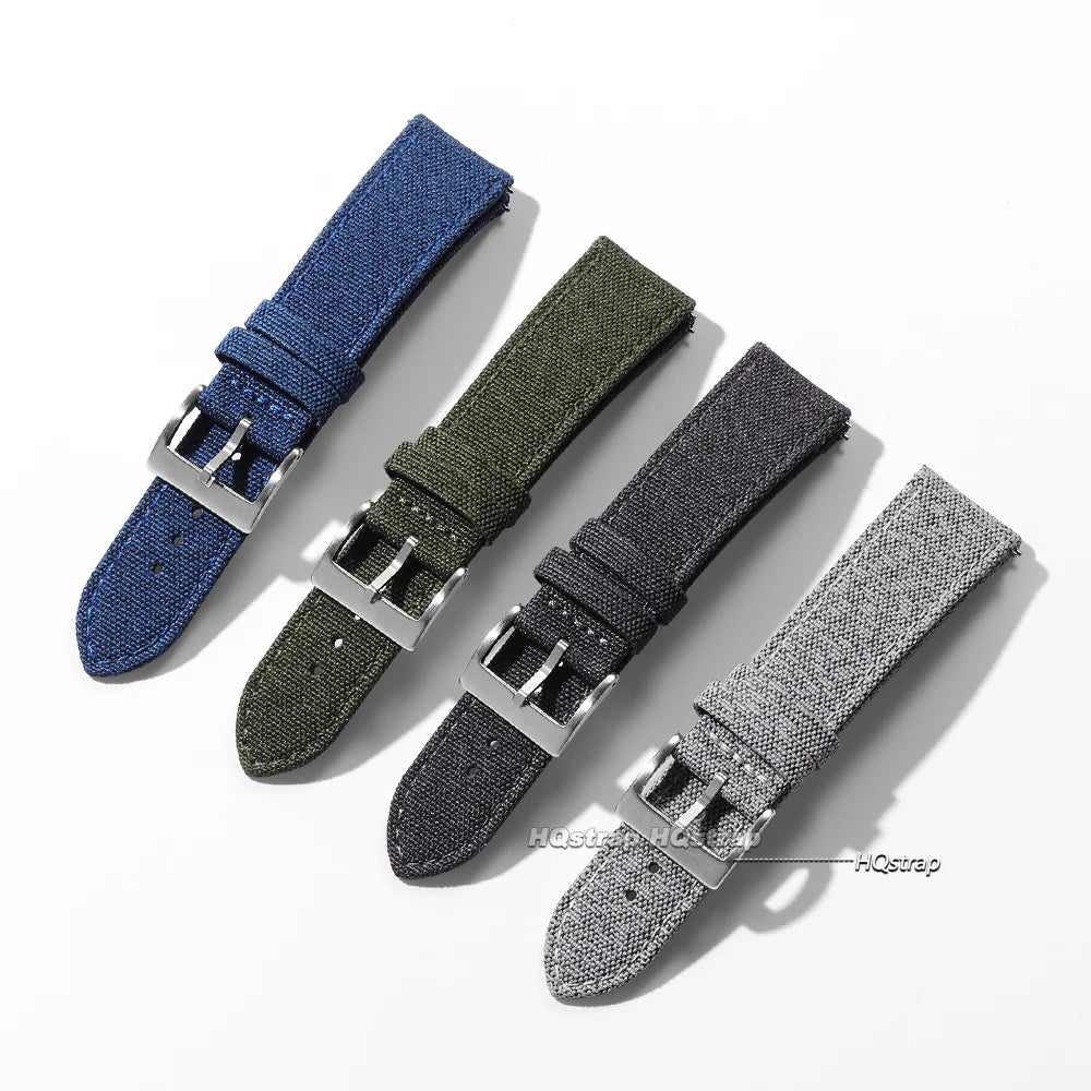 Motorola Moto Sailcloth-Style Nylon Band with Leather Lining — Four-color strap assortment