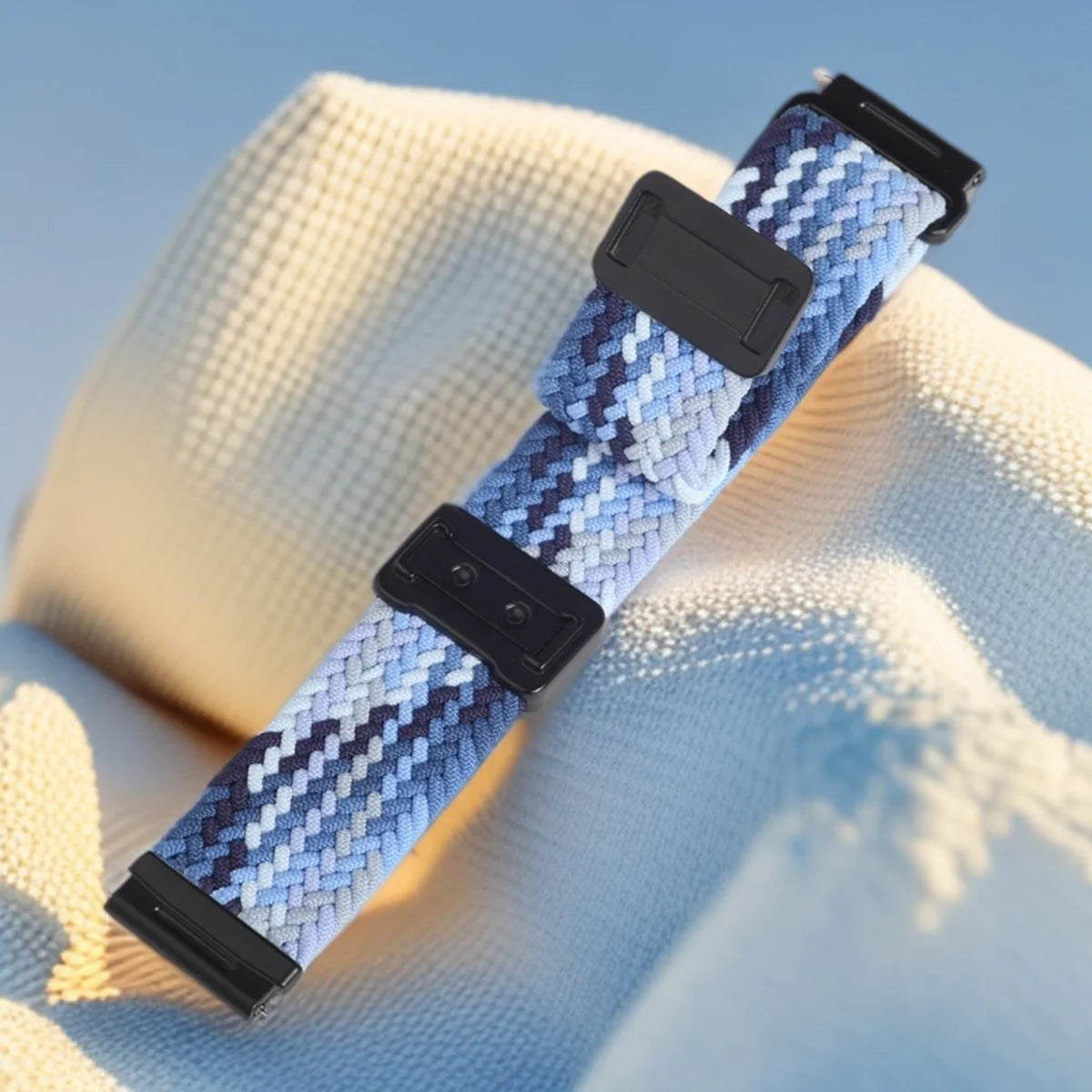 Blue Mix Garmin 18/20/22mm Quick Release Braided Nylon Magnetic Band