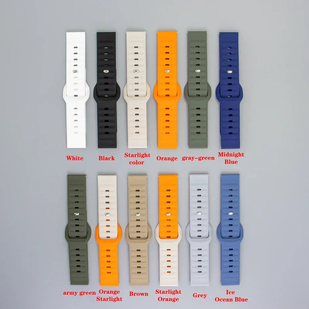 Textured Pin-and-Tuck Silicone Band for Motorola Moto — Solid and two-tone strap color assortment