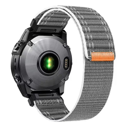 Light Gray Garmin QuickFit 22/26mm Canvas Nylon Loop Band