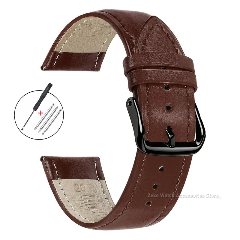Garmin Slim Calfskin Band in Dark Brown with Black Buckle